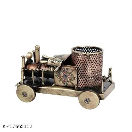 Iron Handcrafted Train Engine Showpiece Pen Stand