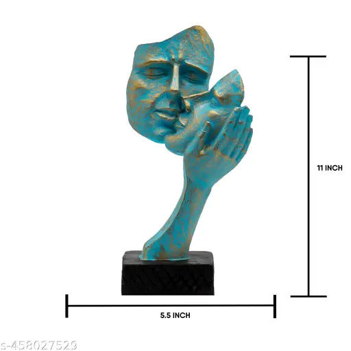 Poly resin Kissing Face Statue Sculpture