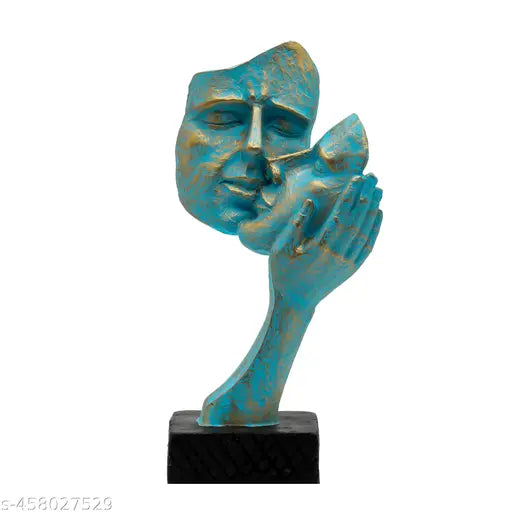 Poly resin Kissing Face Statue Sculpture