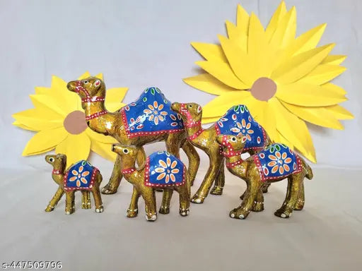 Paper Mache Handcrafted Showpiece Camel Set